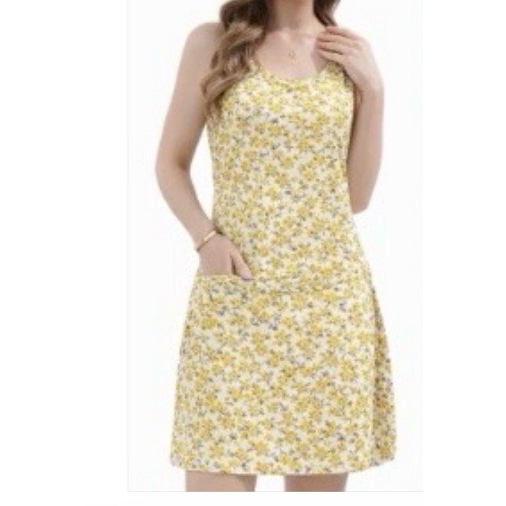 CAMSSOO Women's Casual Sleeveless Beach Dress, Size L- [O]